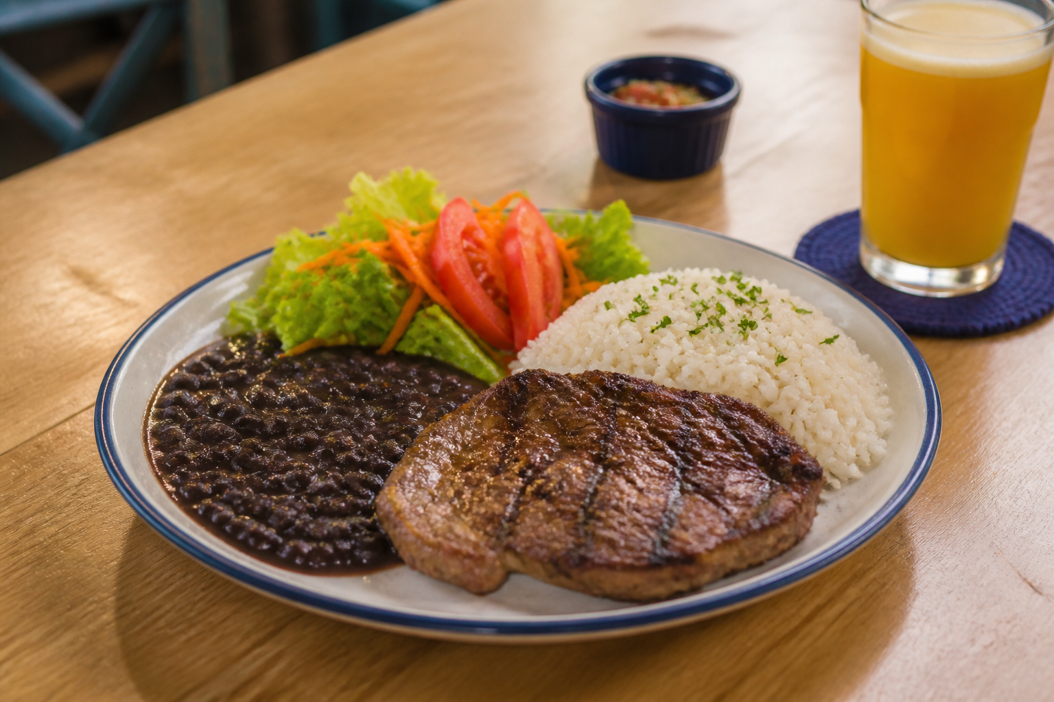 Prato de almoço executivo brasileiro